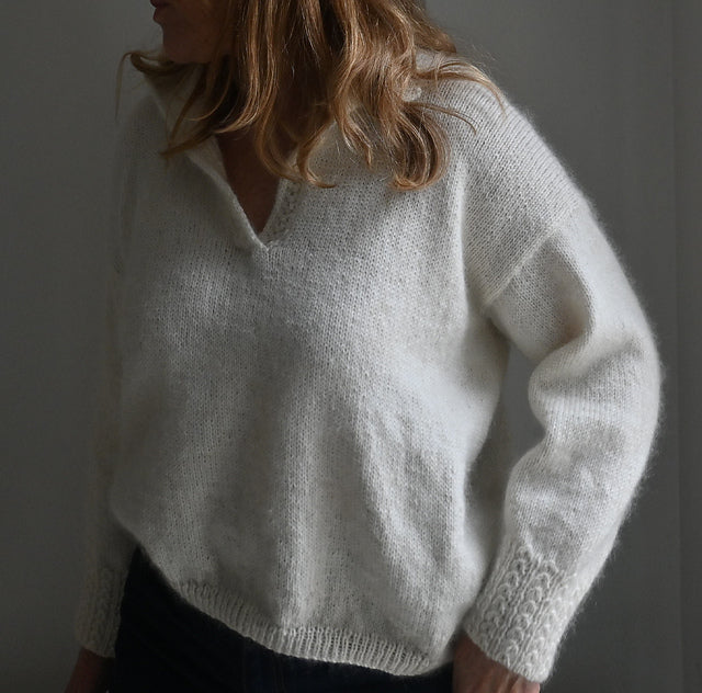 Relaxed Polo Sweater Knitting Pattern