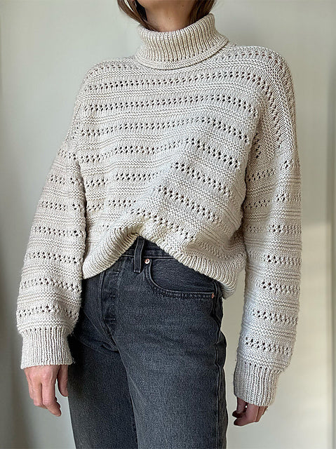Lacey Rollneck Knitting Pattern