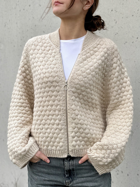 Classic Bomber Cardigan Knitting Pattern