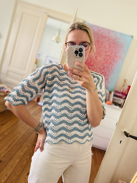 Wave Lace Tee Knitting Pattern
