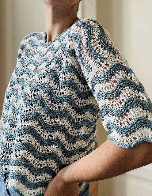Wave Lace Tee Knitting Pattern