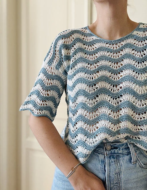 Wave Lace Tee Knitting Pattern