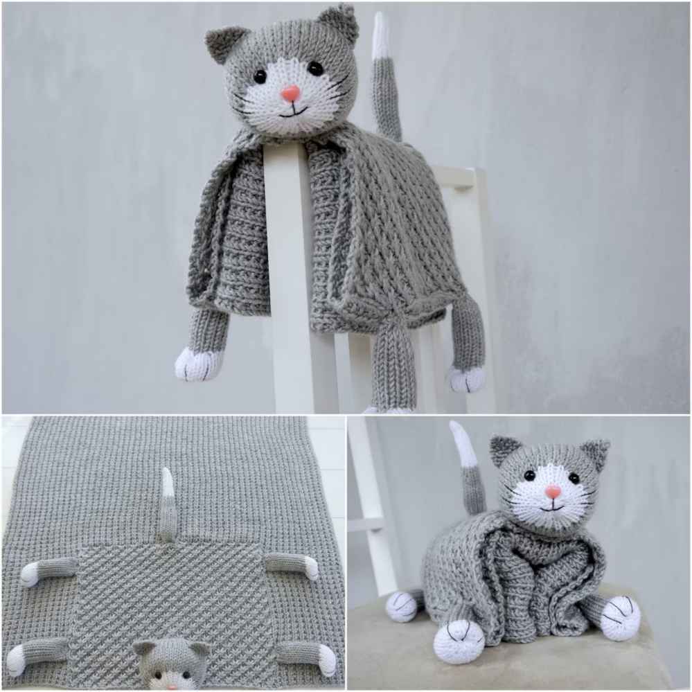 Cat Baby Blanket Knitting Pattern