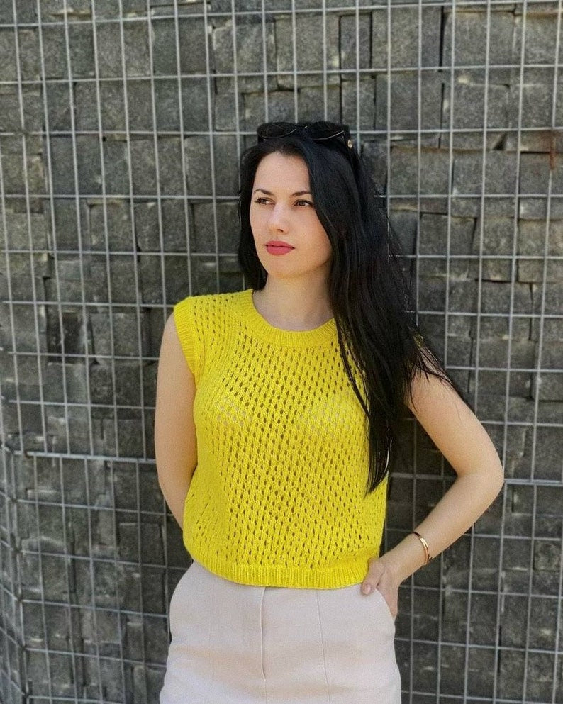 Sleeveless Summer Top Knitting Pattern