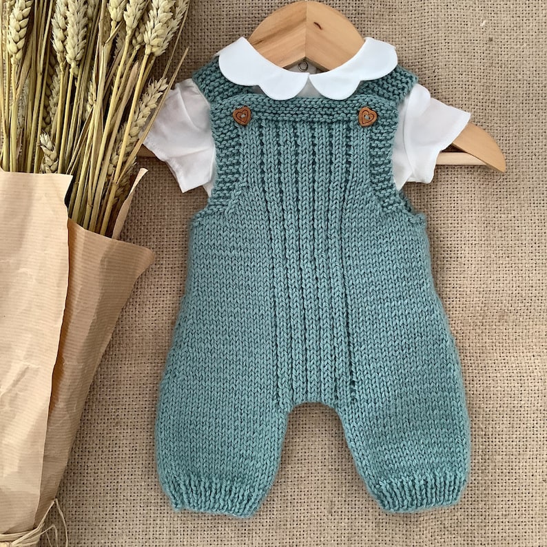 Grey Overalls Knitting Pattern