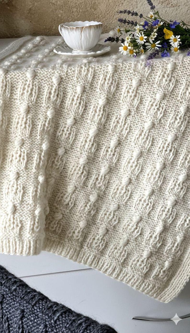 Crown Baby Blanket Knitting Pattern
