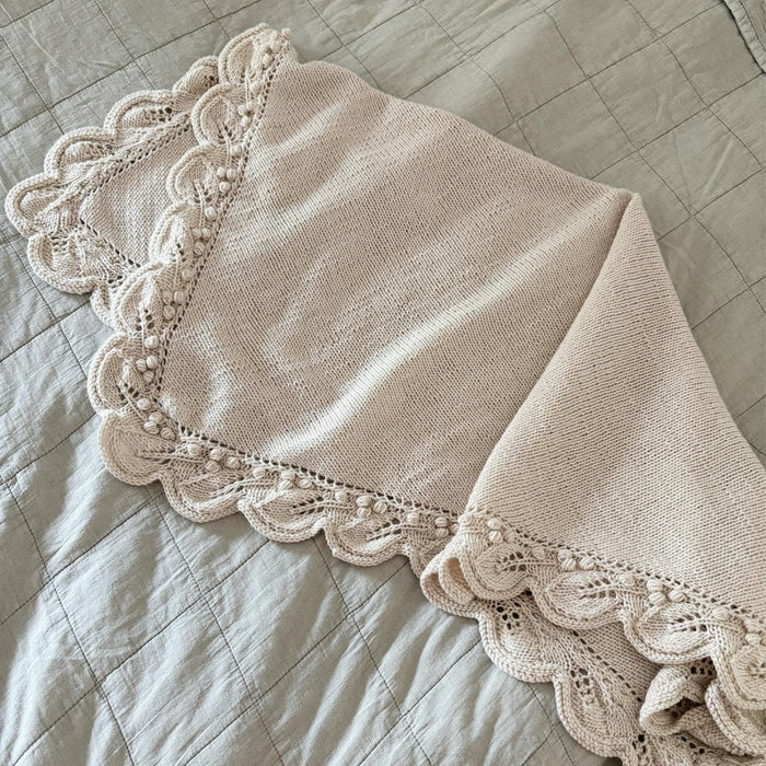 Kristina’s finished Lace Border Baby Blanket