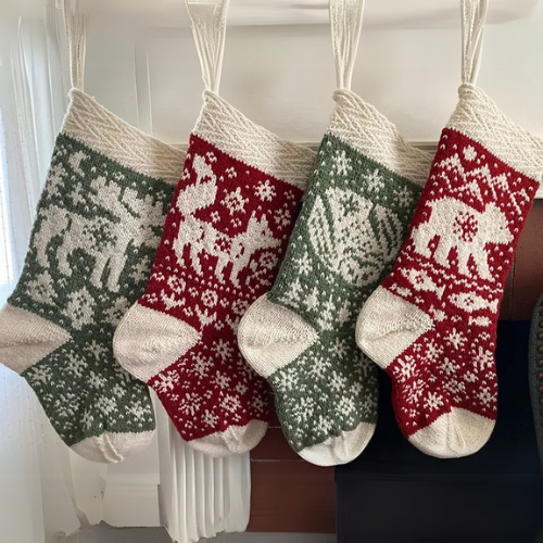 Woodland Stockings Knitting Pattern