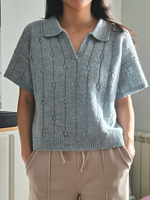 Collared Summer Top Knitting Pattern