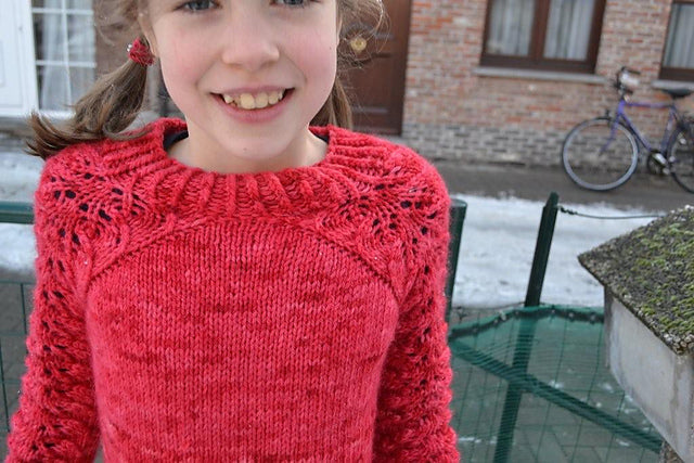 Kids Lace Sweater Knitting Pattern
