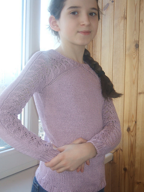 Kids Lace Sweater Knitting Pattern