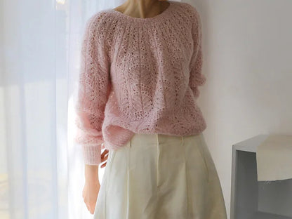 Airy Lace Sweater  Knitting Pattern
