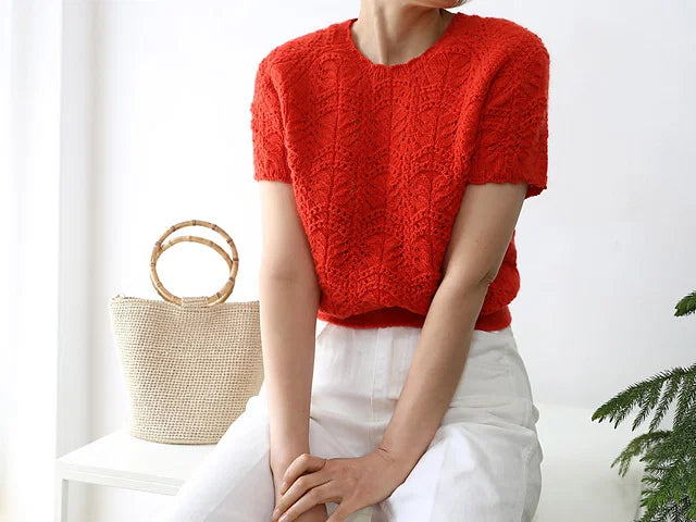 Wave Lace Tee Knitting Pattern
