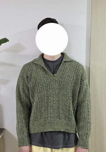 Textured Polo Knitting Pattern