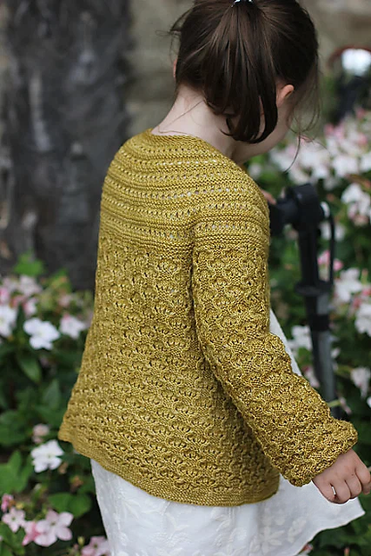 Kids Lace Cardigan Knitting Pattern