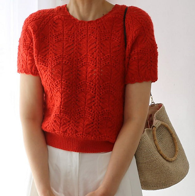 Wave Lace Tee Knitting Pattern
