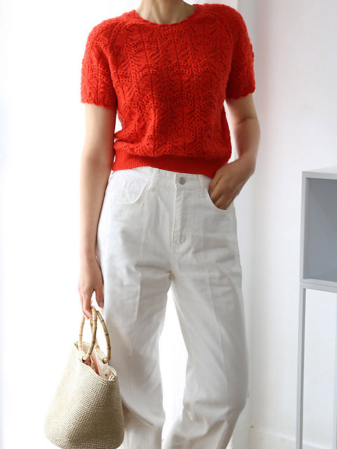 Wave Lace Tee Knitting Pattern