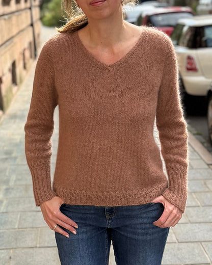 V-neck Pullover Knitting Pattern