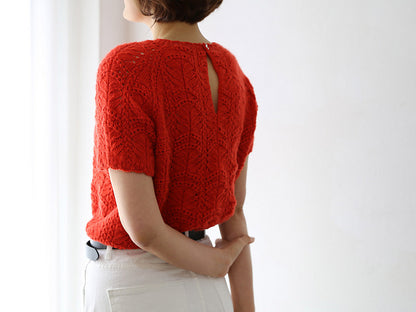 Wave Lace Tee Knitting Pattern