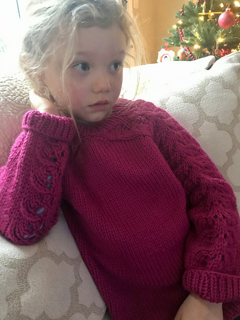 Kids Lace Sweater Knitting Pattern