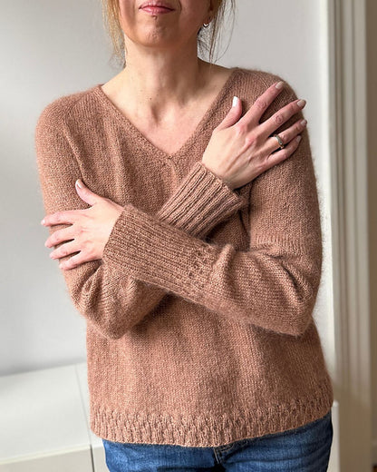 V-neck Pullover Knitting Pattern