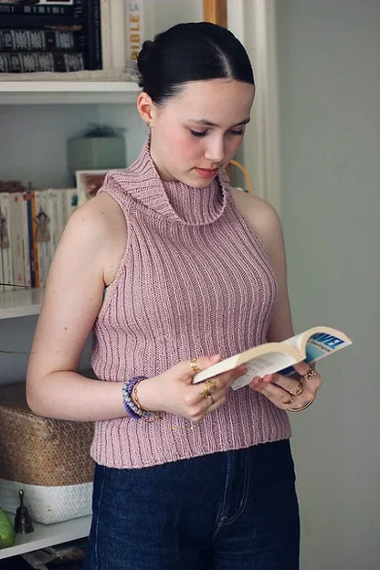 Turtleneck Halter Top Knitting Pattern