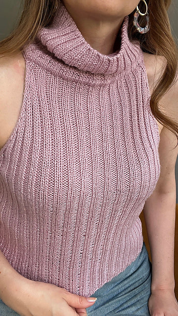 Turtleneck Halter Top Knitting Pattern