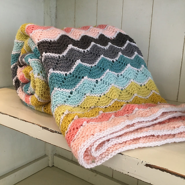Beginner Chevron Blanket Knitting Pattern