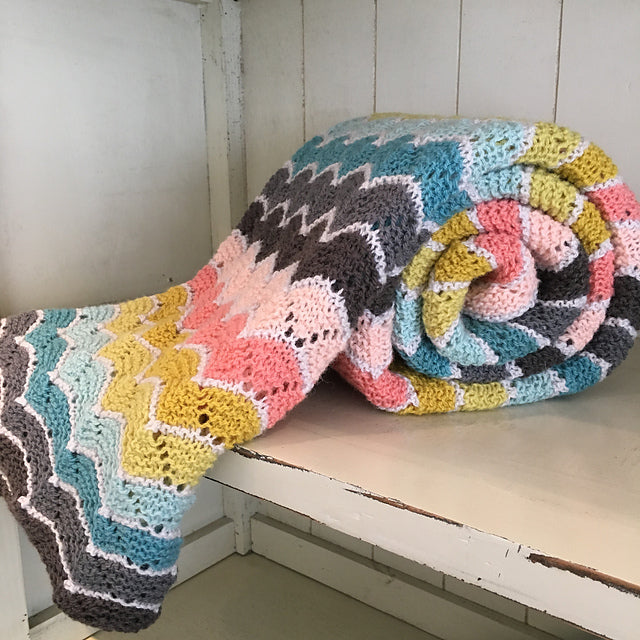 Beginner Chevron Blanket Knitting Pattern