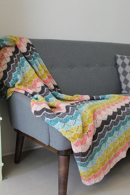 Beginner Chevron Blanket Knitting Pattern