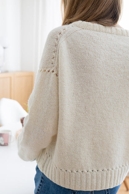 Textured Top Down Sweater Knitting Pattern