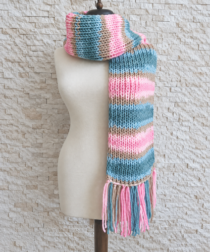 Cozy Tassel Scarf Knitting Pattern