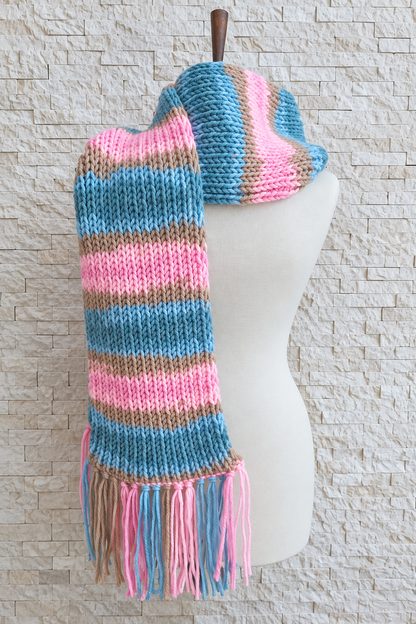 Cozy Tassel Scarf Knitting Pattern