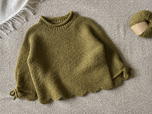 Kids Scallop Sweater Knitting Pattern