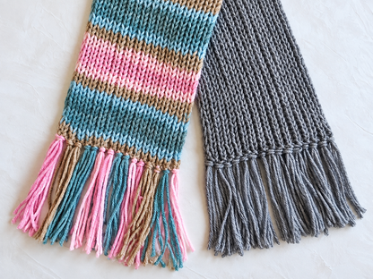 Cozy Tassel Scarf Knitting Pattern