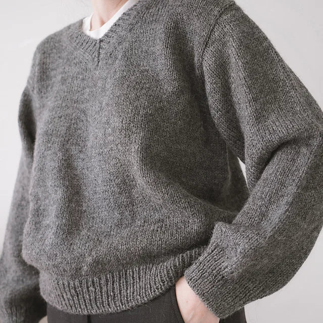 Beginner V-Neck Sweater Knitting Pattern