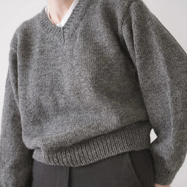 Beginner V-Neck Sweater Knitting Pattern
