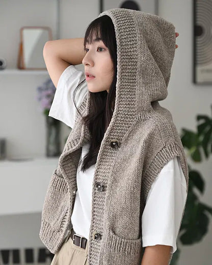 Hooded Vest Knitting Pattern