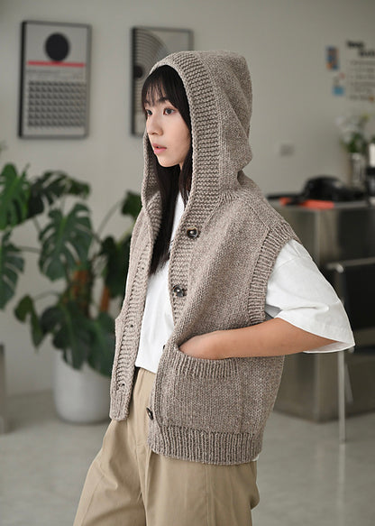 Hooded Vest Knitting Pattern