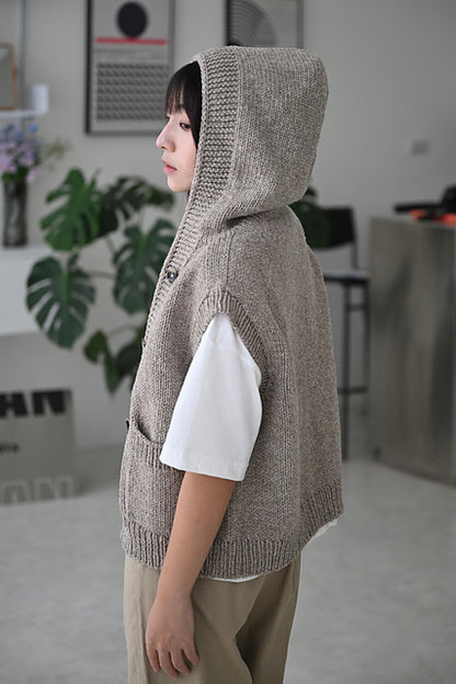 Hooded Vest Knitting Pattern