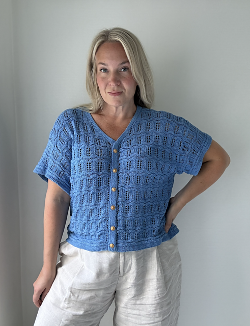 Textured Button Tee Knitting Pattern