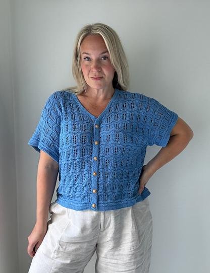 Textured Button Tee Knitting Pattern