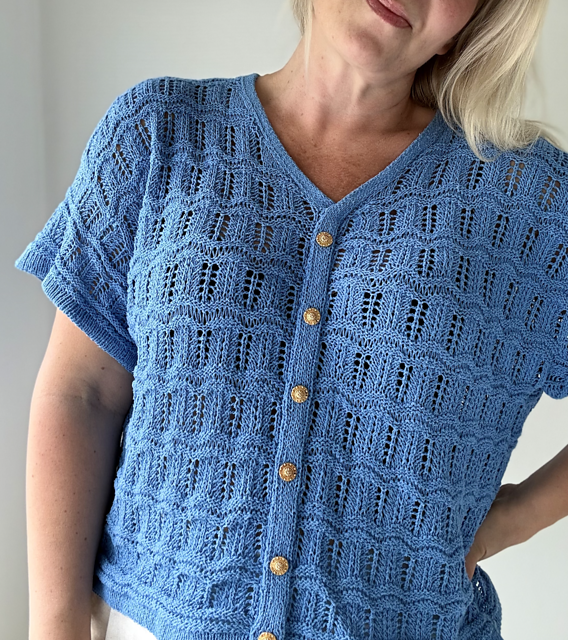 Textured Button Tee Knitting Pattern