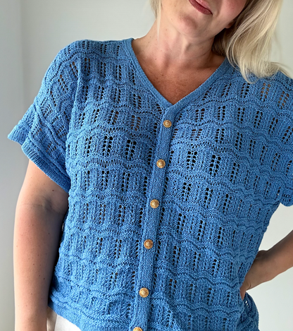 Textured Button Tee Knitting Pattern