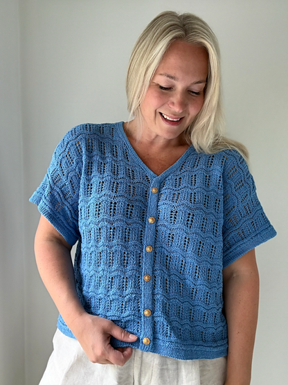 Textured Button Tee Knitting Pattern