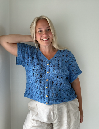 Textured Button Tee Knitting Pattern