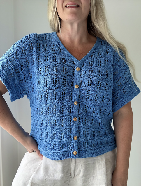 Textured Button Tee Knitting Pattern