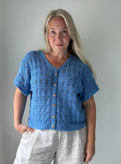 Textured Button Tee Knitting Pattern