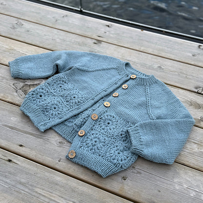 Kids Flower Cardigan Knitting Pattern
