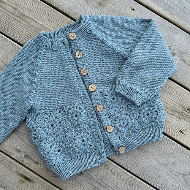 Kids Flower Cardigan Knitting Pattern